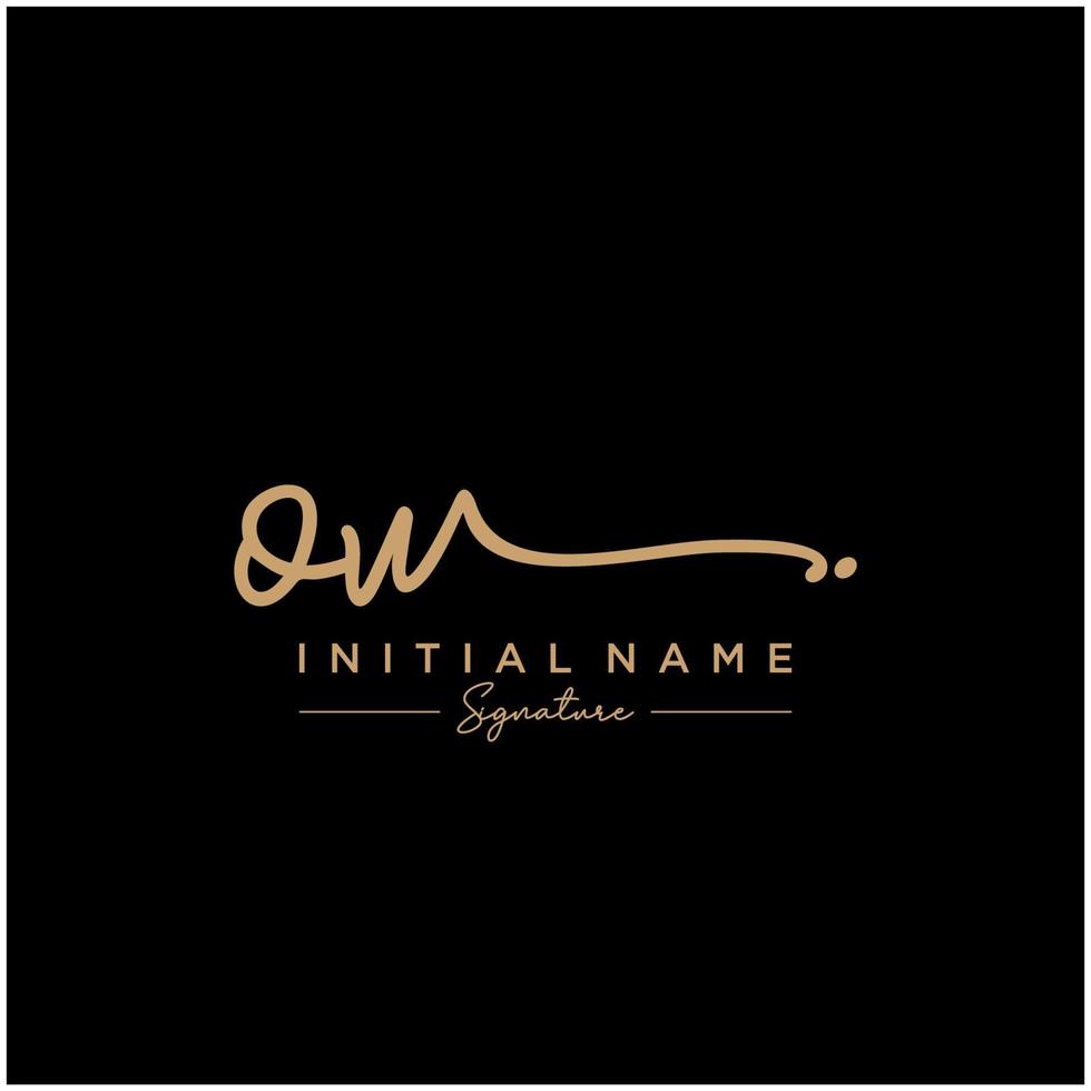 Letter OW Signature Logo Template Vector