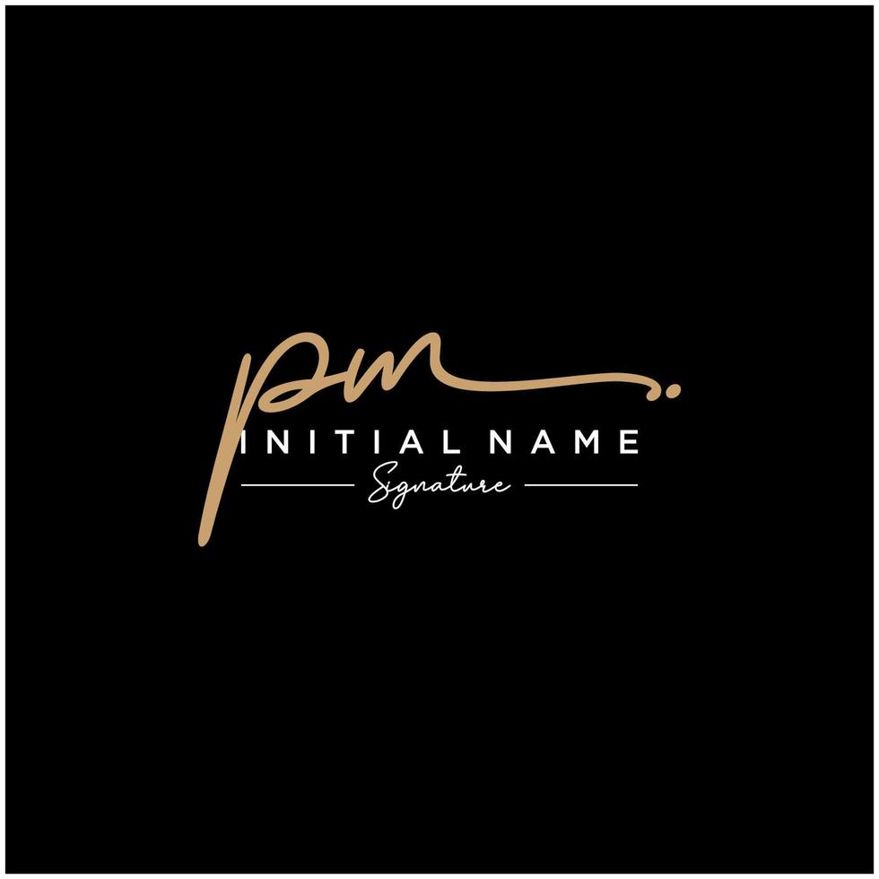 Letter PM Signature Logo Template Vector
