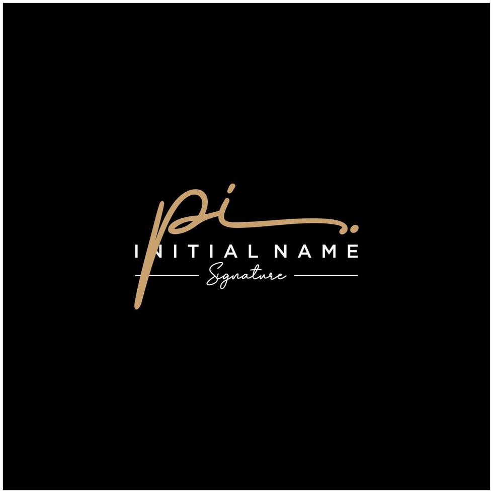 Letter PI Signature Logo Template Vector