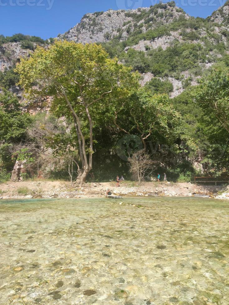 Acherontas river exploring Greece holidays mood summer traveling amazing Greek nature scape background in high quality big size prints photo