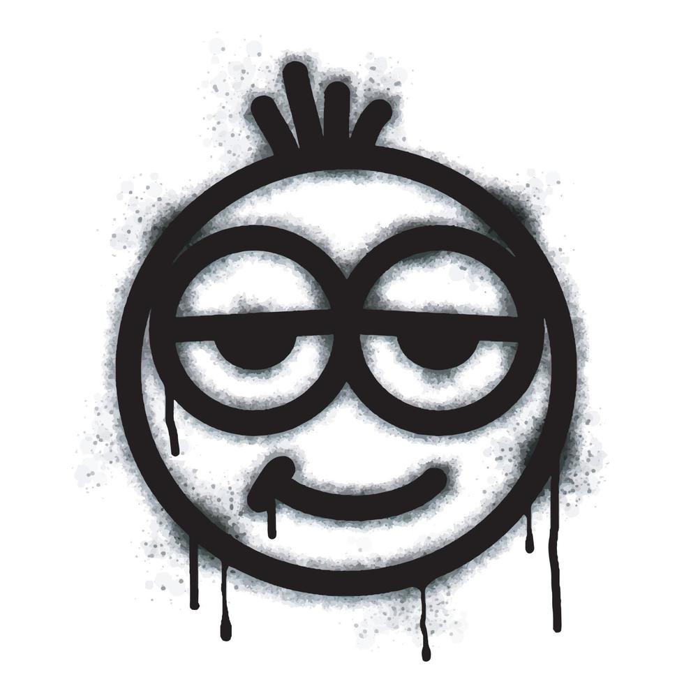 rociar pintado pintada sonriente cara emoticon aislado en blanco antecedentes. vector ilustración.