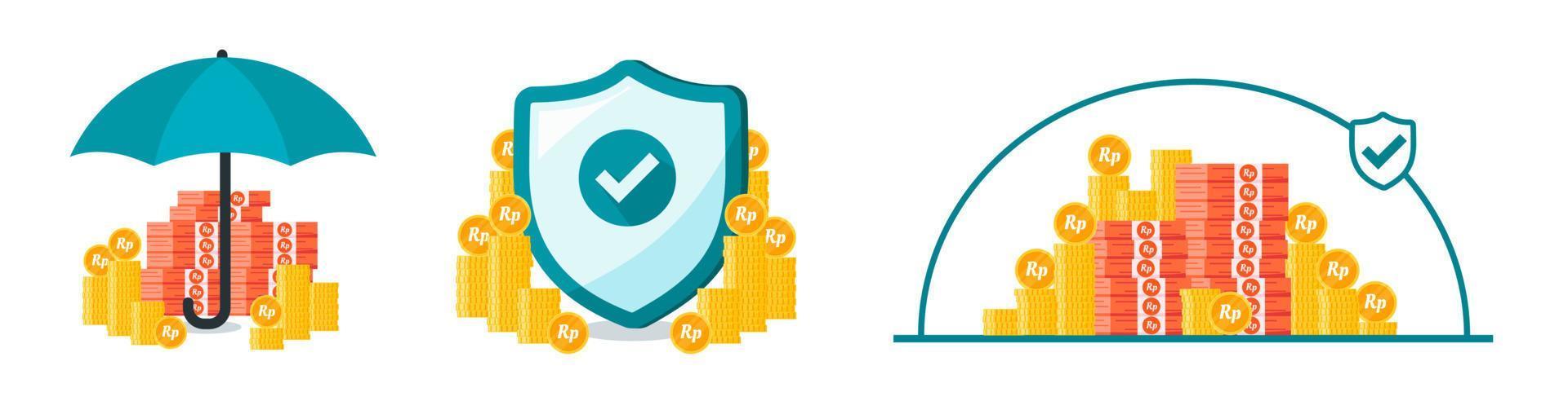 Indonesian Rupiah Money Safe and Secure Illustration vector