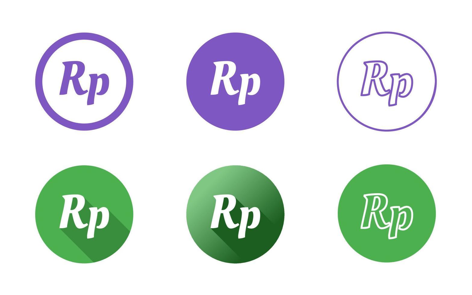 Indonesian Rupiah Symbol Icon Set vector