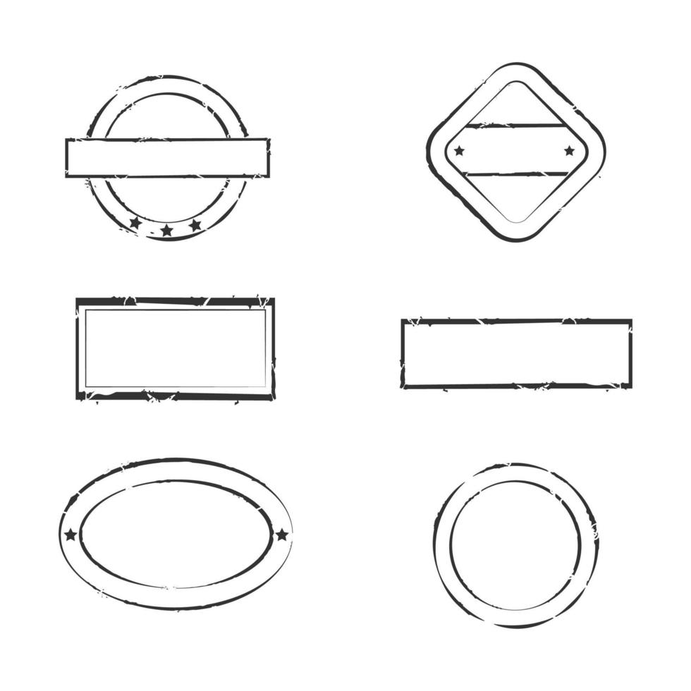 Set of stamp without text. Post stamp collection vector. Post stamp texture template vector