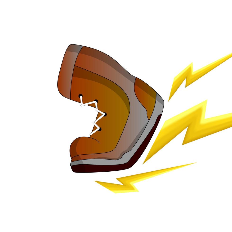 Lightning shoe logo symbol. Vector illustration of shoes for running fast