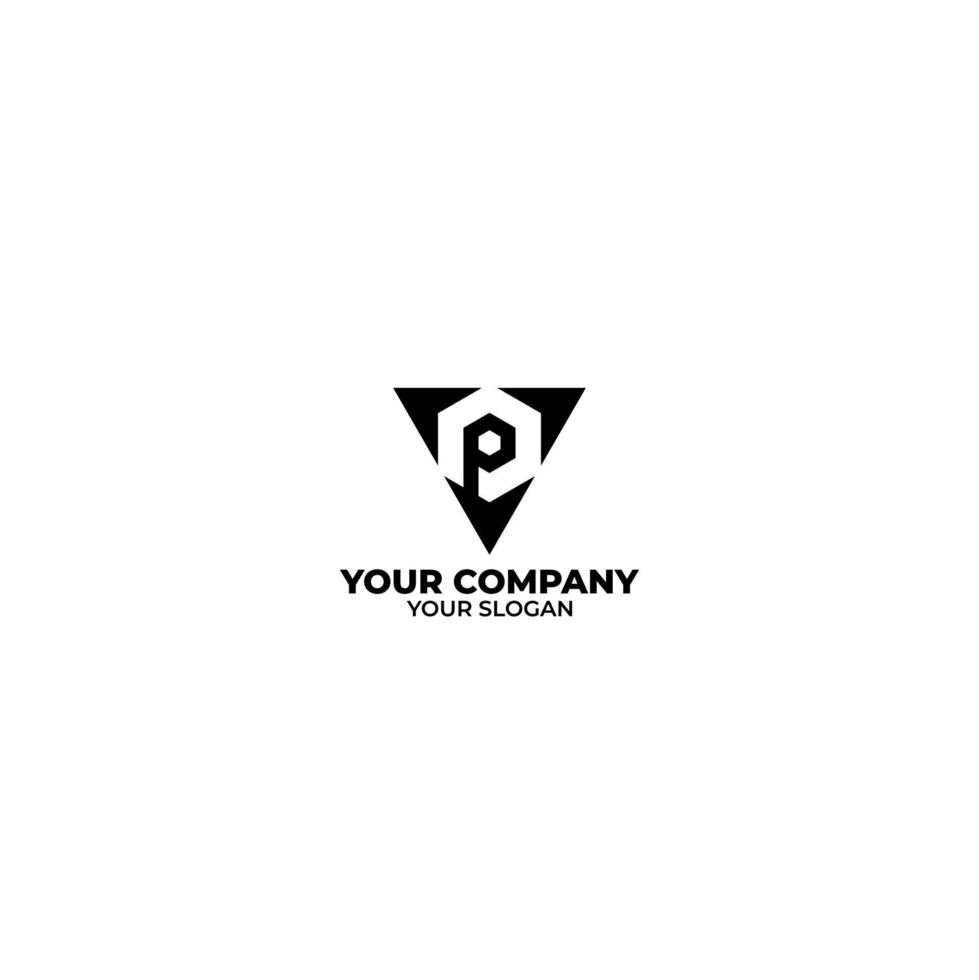 VP Triangle Logo Design Vector