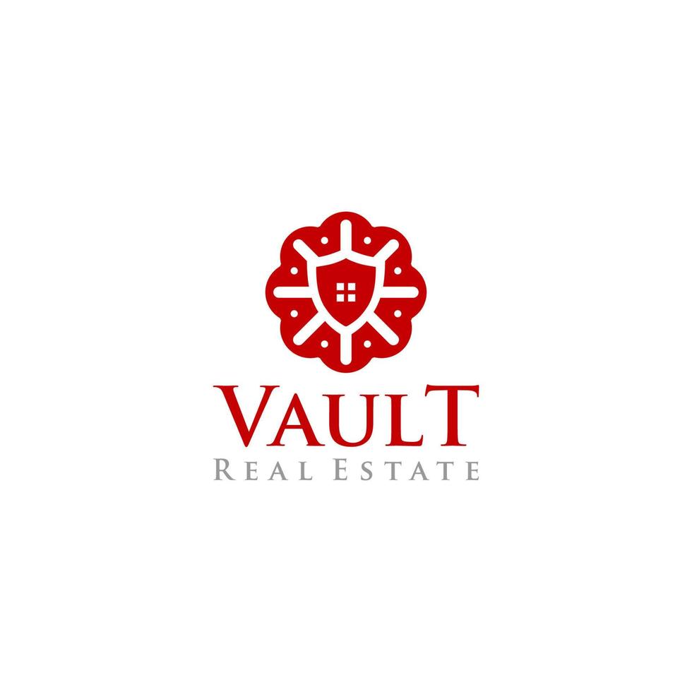 Vault Shield Logo Design Vector