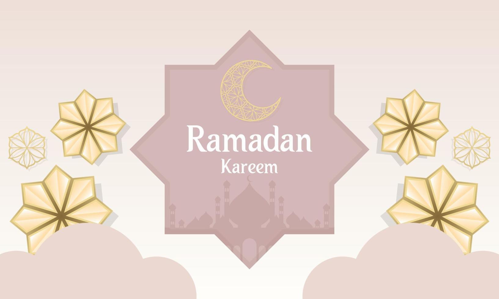 Ramadan Kareem of islamic festival design with islamic decorations vector