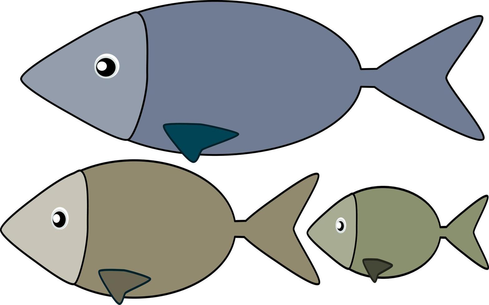 flat fish character vector design. Minimal drawing. Vector illustration.