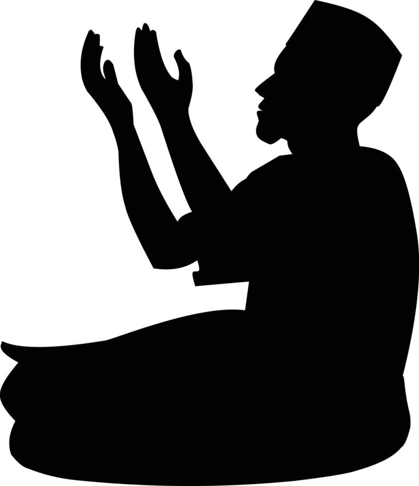 illustration vector graphic  of people praying silhouette