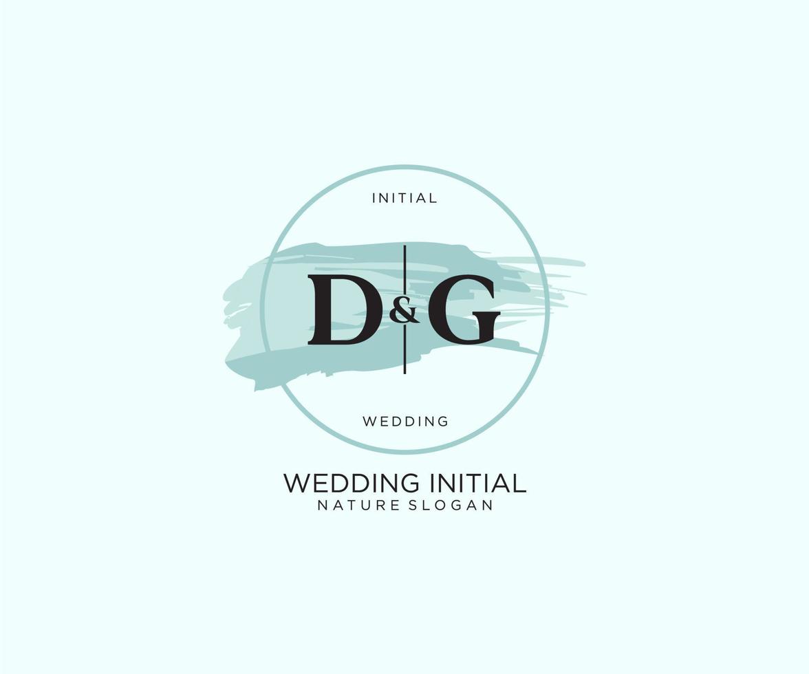 Initial DG Letter Beauty vector initial logo, handwriting logo of initial signature, wedding, fashion, jewerly, boutique, floral and botanical with creative template for any company or business.