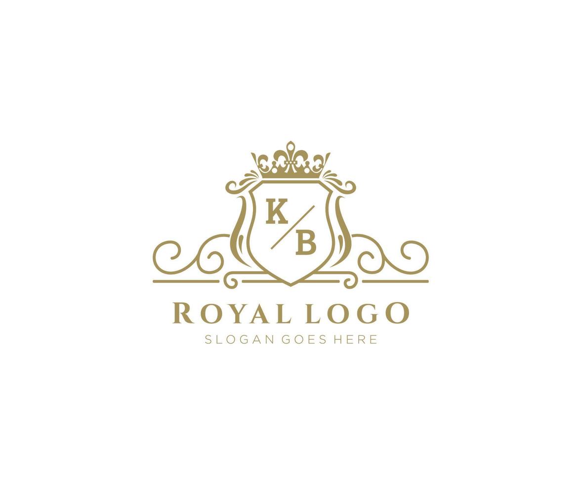 inicial kb letra lujoso marca logo plantilla, para restaurante, realeza, boutique, cafetería, hotel, heráldico, joyas, Moda y otro vector ilustración.