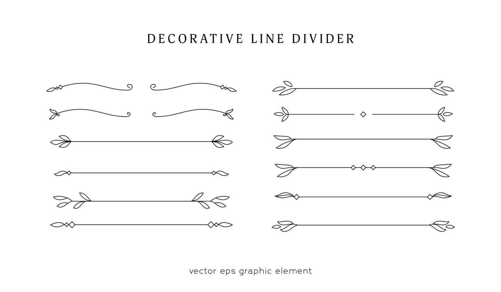 decorative line divider border graphic element collection vector