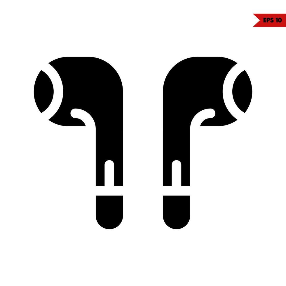 headphone glyph icon vector