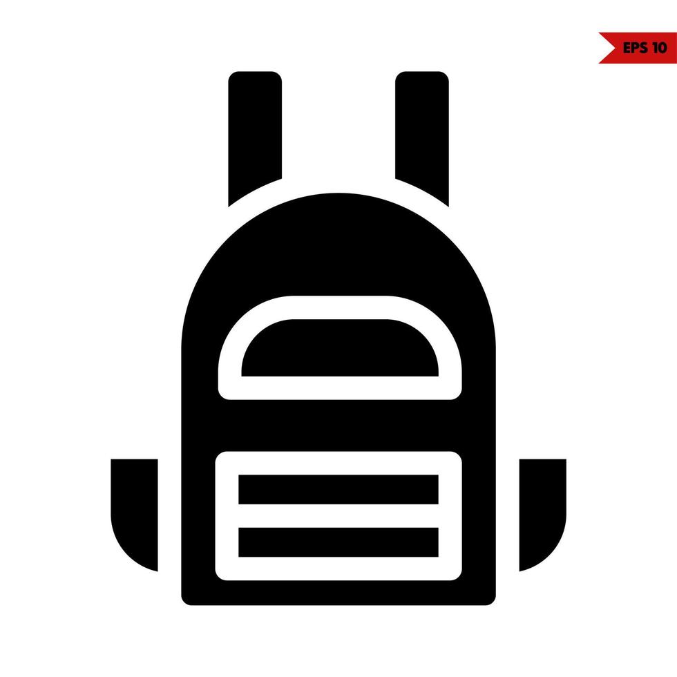 icono de glifo de mochila vector