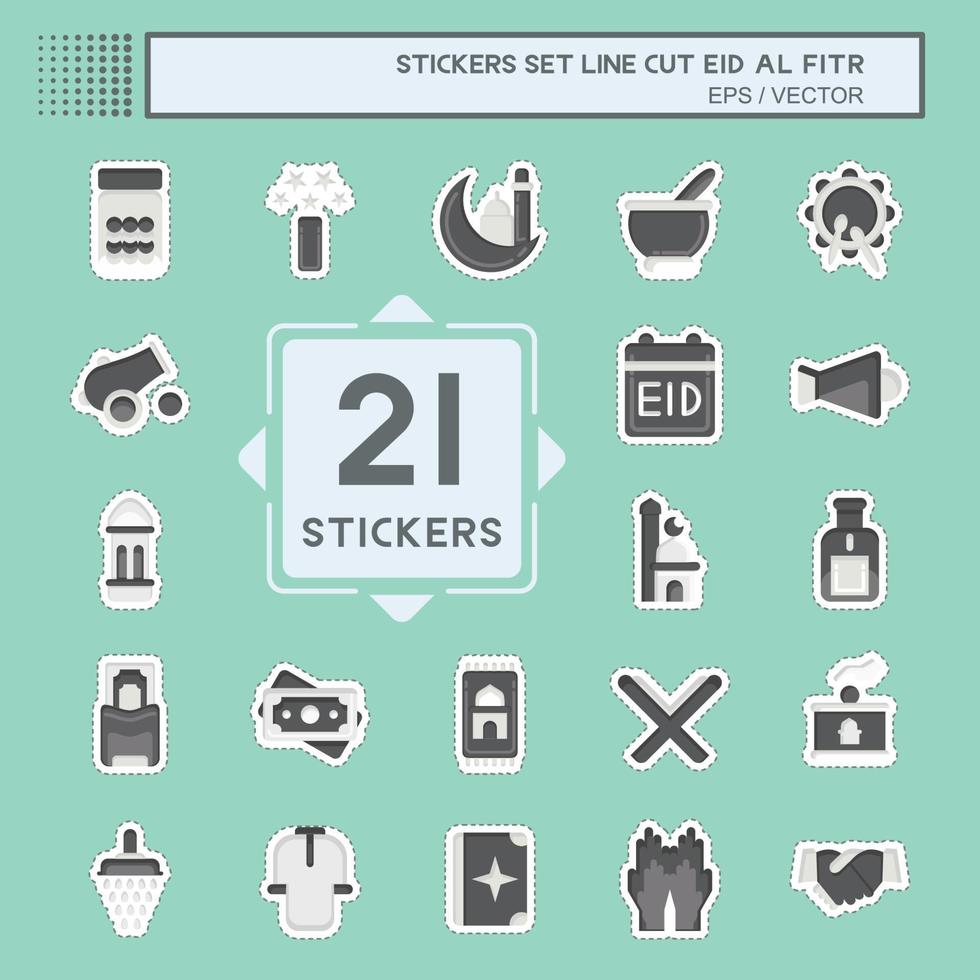 Icon Set Eid Al Fitr. related to Education symbol. islamic. ramadhan. simple illustration vector