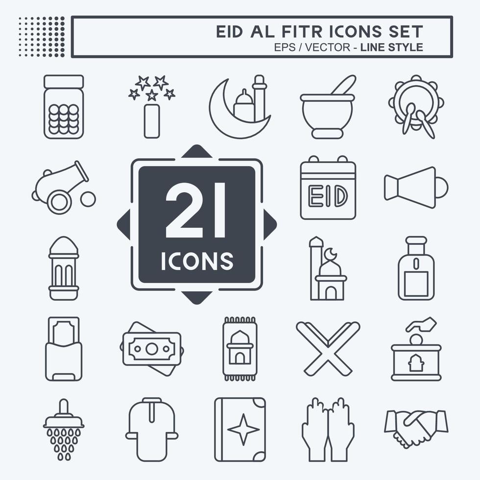 Icon Set Eid Al Fitr. related to Education symbol. islamic. ramadhan. simple illustration vector