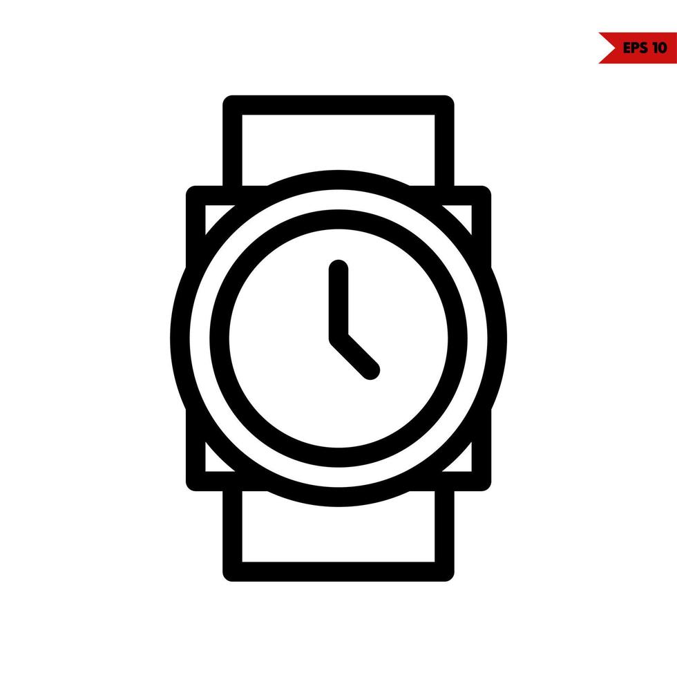 watch line icon vector