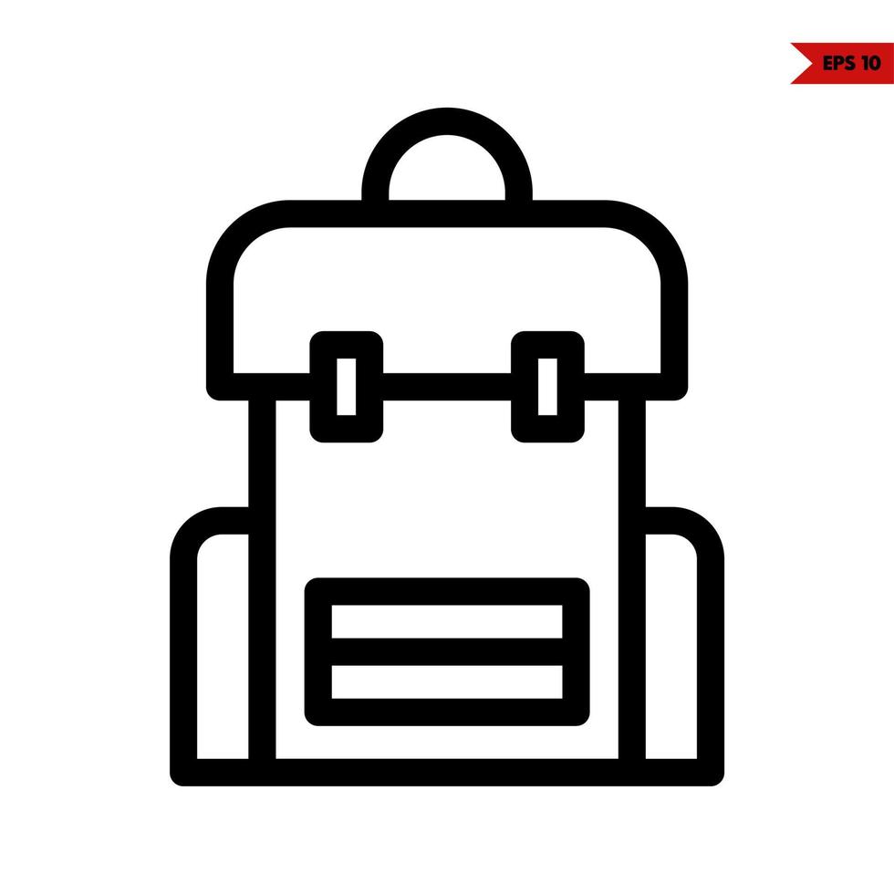 icono de línea de mochila vector