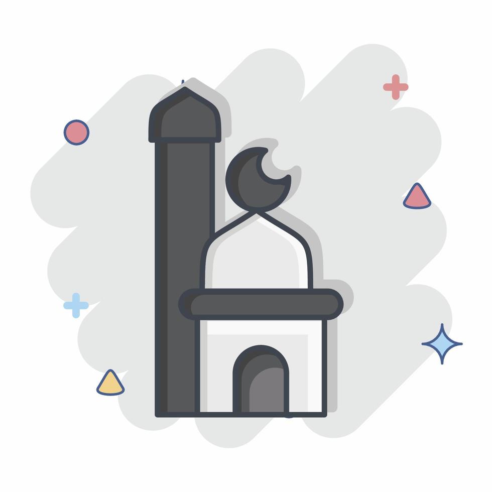 Icon Mosque. related to Eid Al Fitr symbol. islamic. ramadhan. simple illustration1 vector