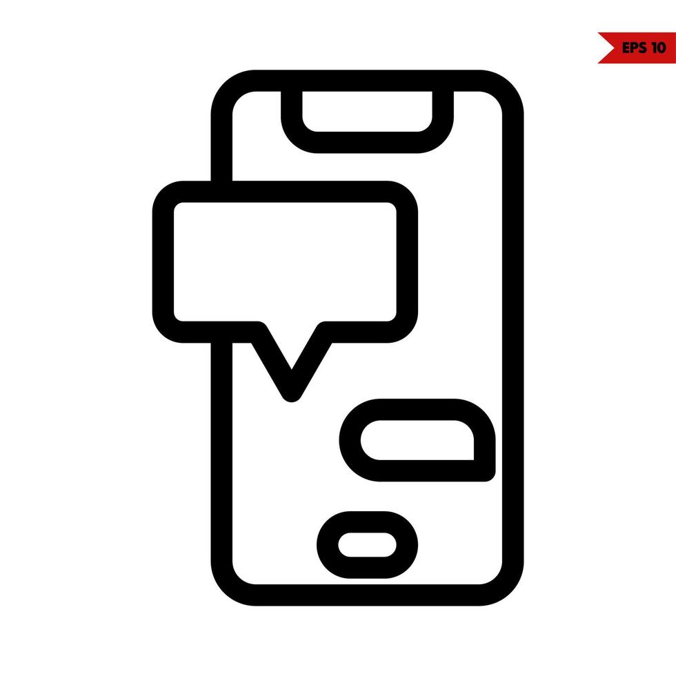 speech bubble communication with mobile phone line icon vector