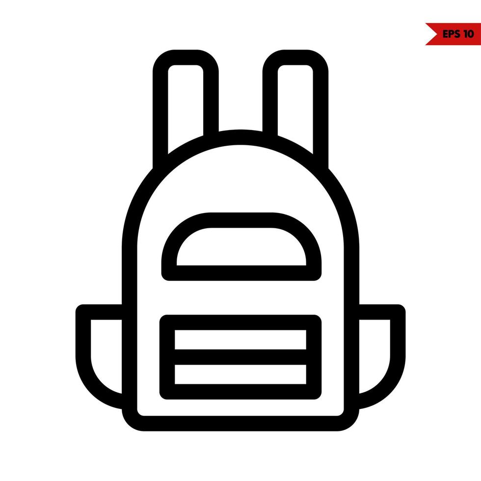 icono de línea de mochila vector