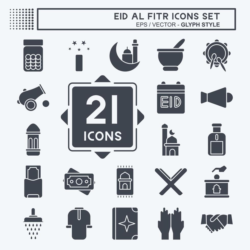 Icon Set Eid Al Fitr. related to Education symbol. islamic. ramadhan. simple illustration vector