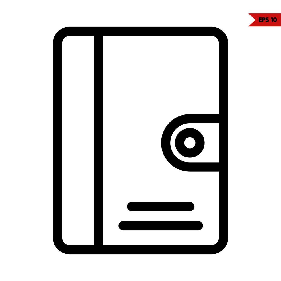 note book line icon vector