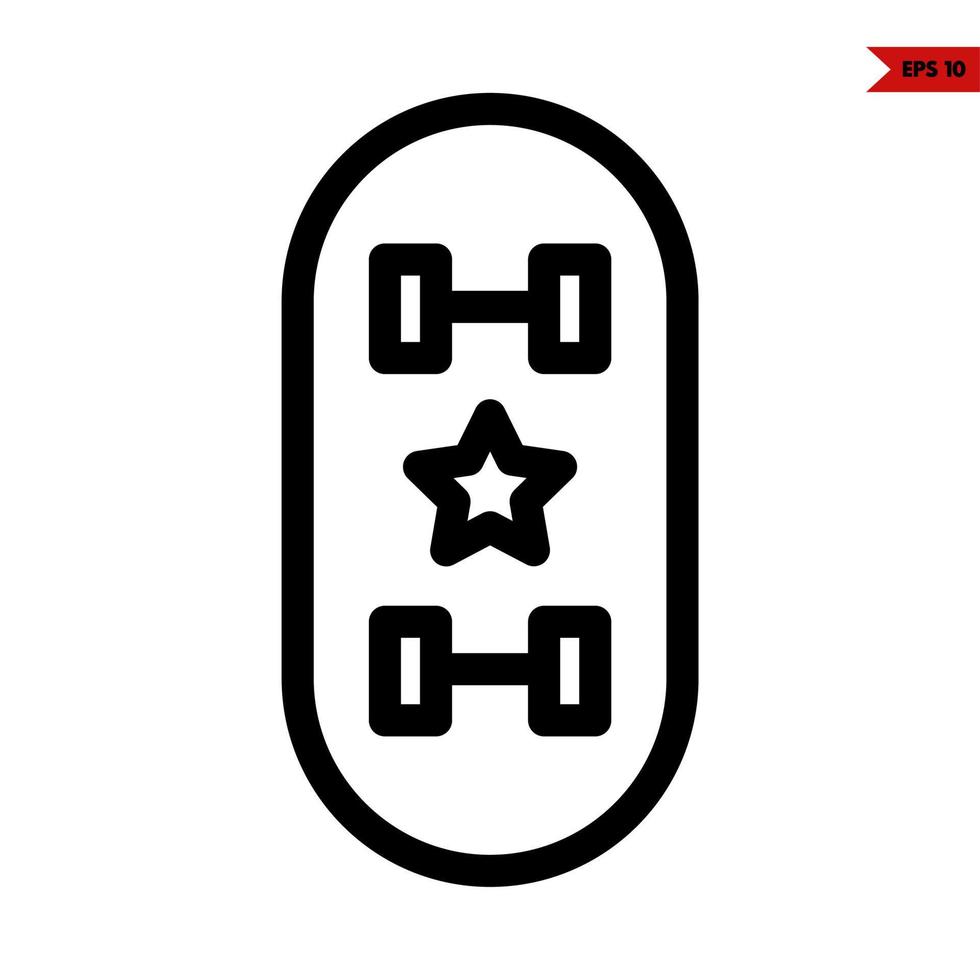 star in skateboard line icon vector