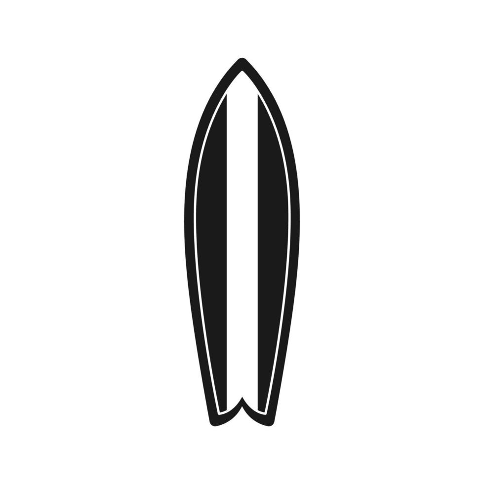 Surfboard silhouette icon. Simple modern minimal flat style. Surfing, beach, sign, symbol or logo vector design.