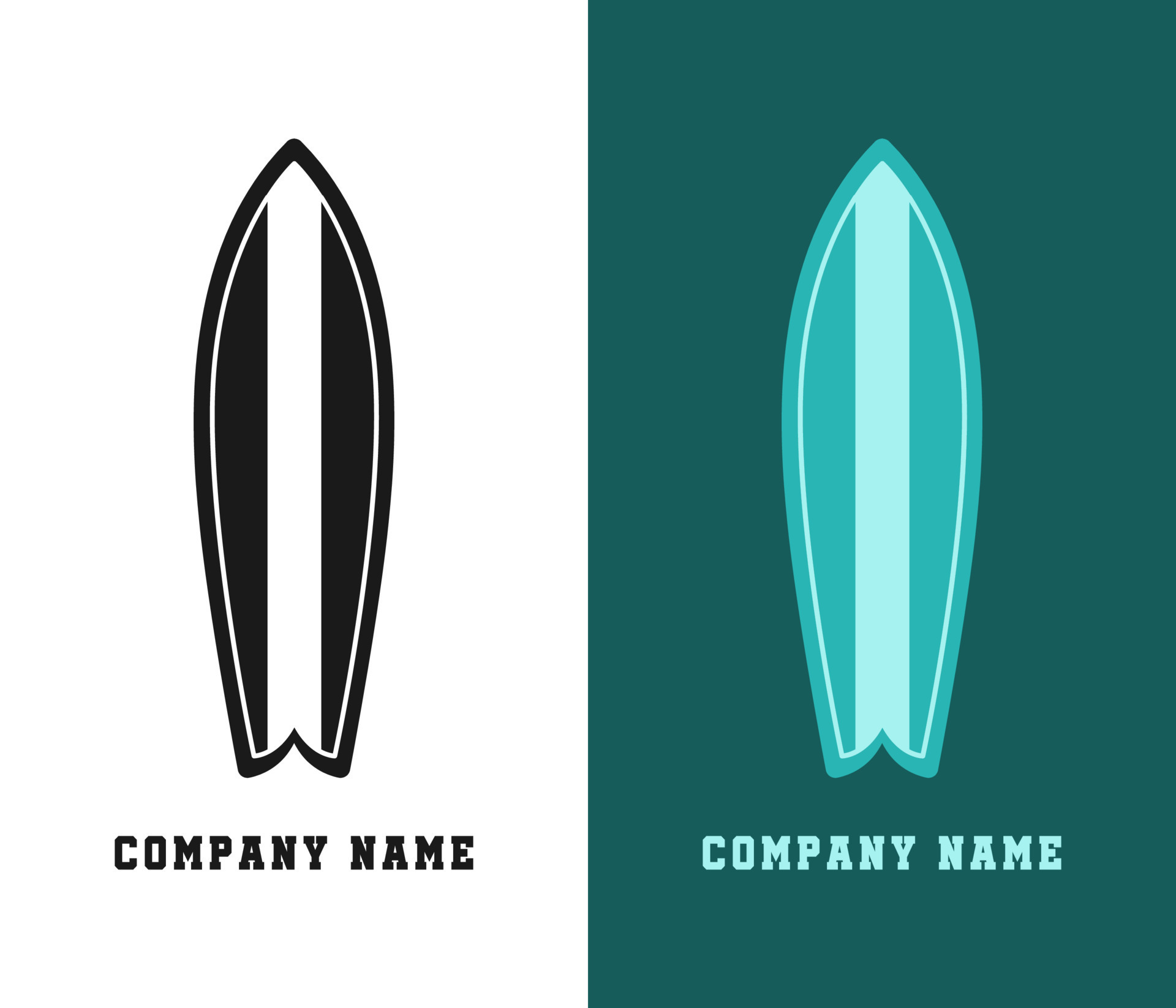 Surfboard surfing logo icon vector design template colored and