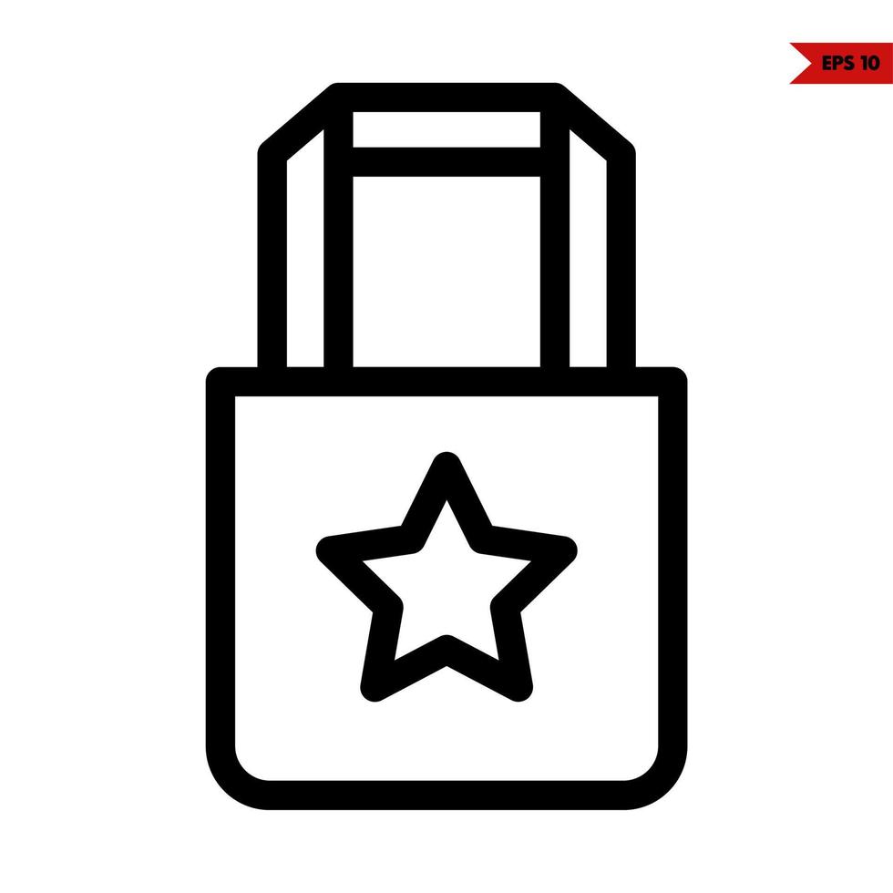 estrella en bolsa de mano línea icono vector