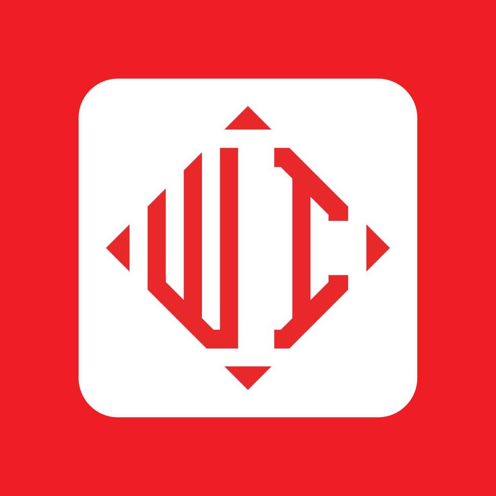 creativo sencillo inicial monograma Wisconsin logo diseños vector