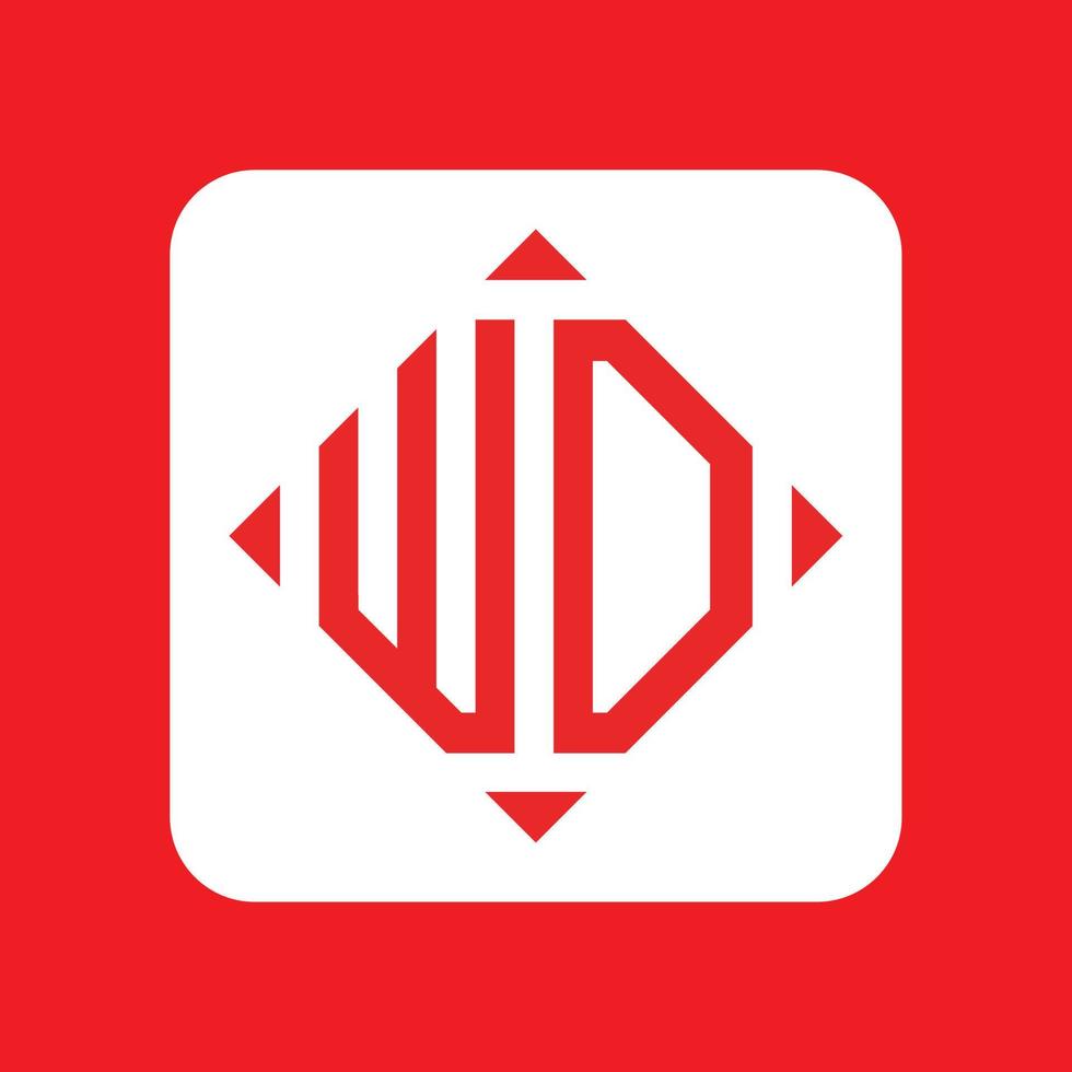 creativo sencillo inicial monograma wd logo diseños vector