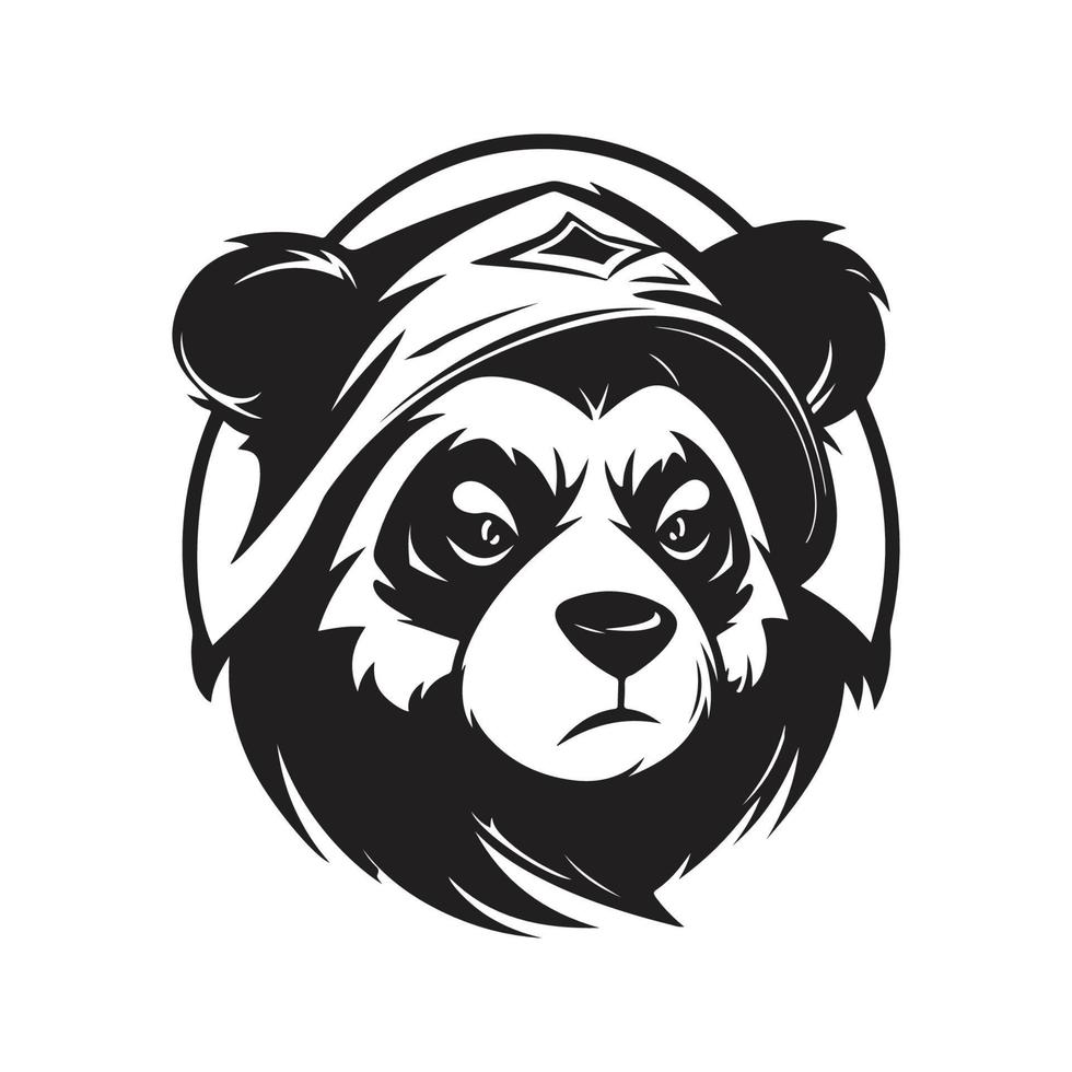 panda, vector concept digital art, hand drawn illustration