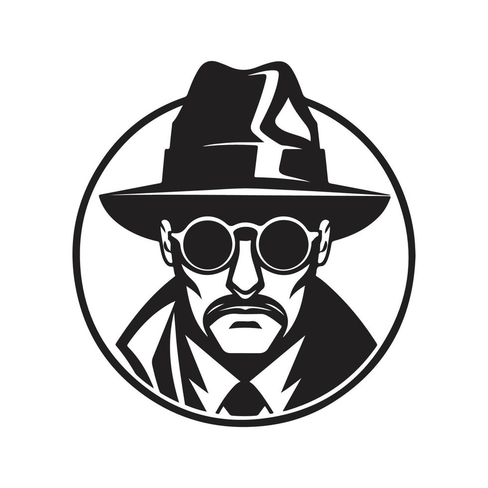 detective, vector concept digital art, hand drawn illustration