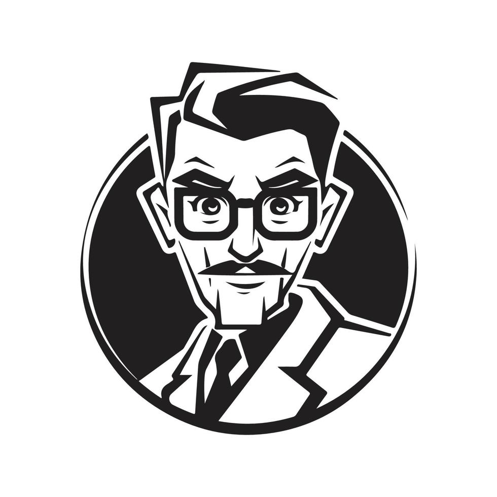 scientist, vector concept digital art, hand drawn illustration