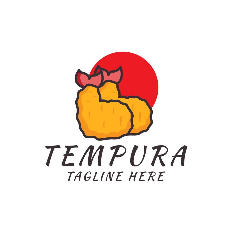 japanese food tempura restaurant logo vector icon symbol illustration design template