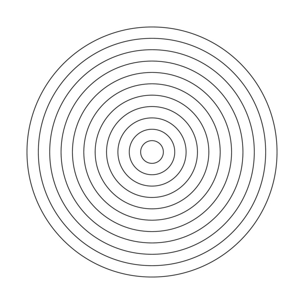 polar cuadrícula de 10 concéntrico círculos circulo diagrama dividido en segmentos blanco polar grafico papel. rueda de vida o hábitos rastreador. vector ilustración.