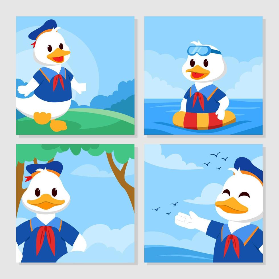 Sailor Duck in The Nature Post vector