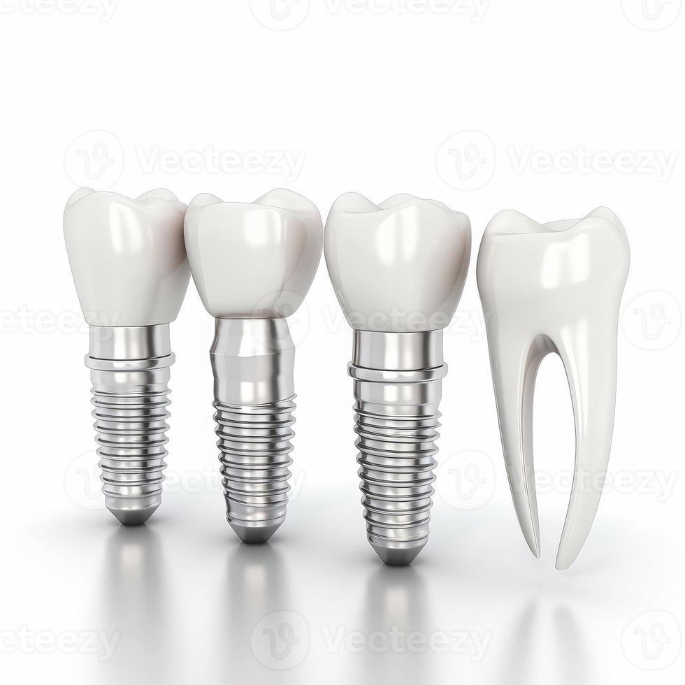 humano dientes y dental implante ilustración. foto