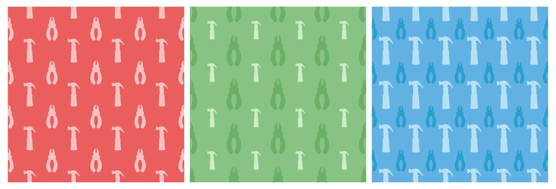 Set of Happy Labor Day Seamless Pattern Design Illustration with Different Professions in Template Hand Drawn vector