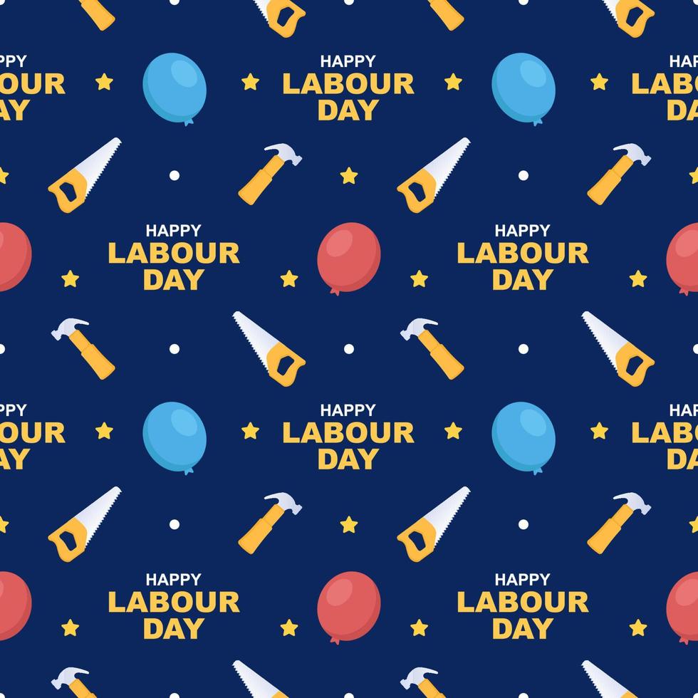 Happy Labor Day Seamless Pattern Design Illustration with Different Professions in Template Hand Drawn vector