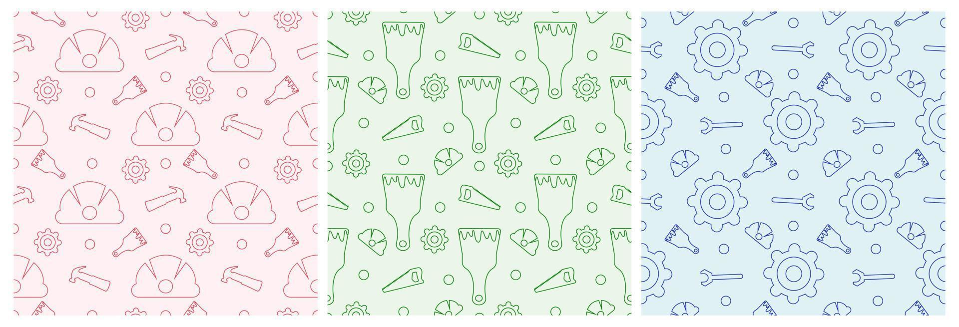 Set of Happy Labor Day Seamless Pattern Design Illustration with Different Professions in Template Hand Drawn vector