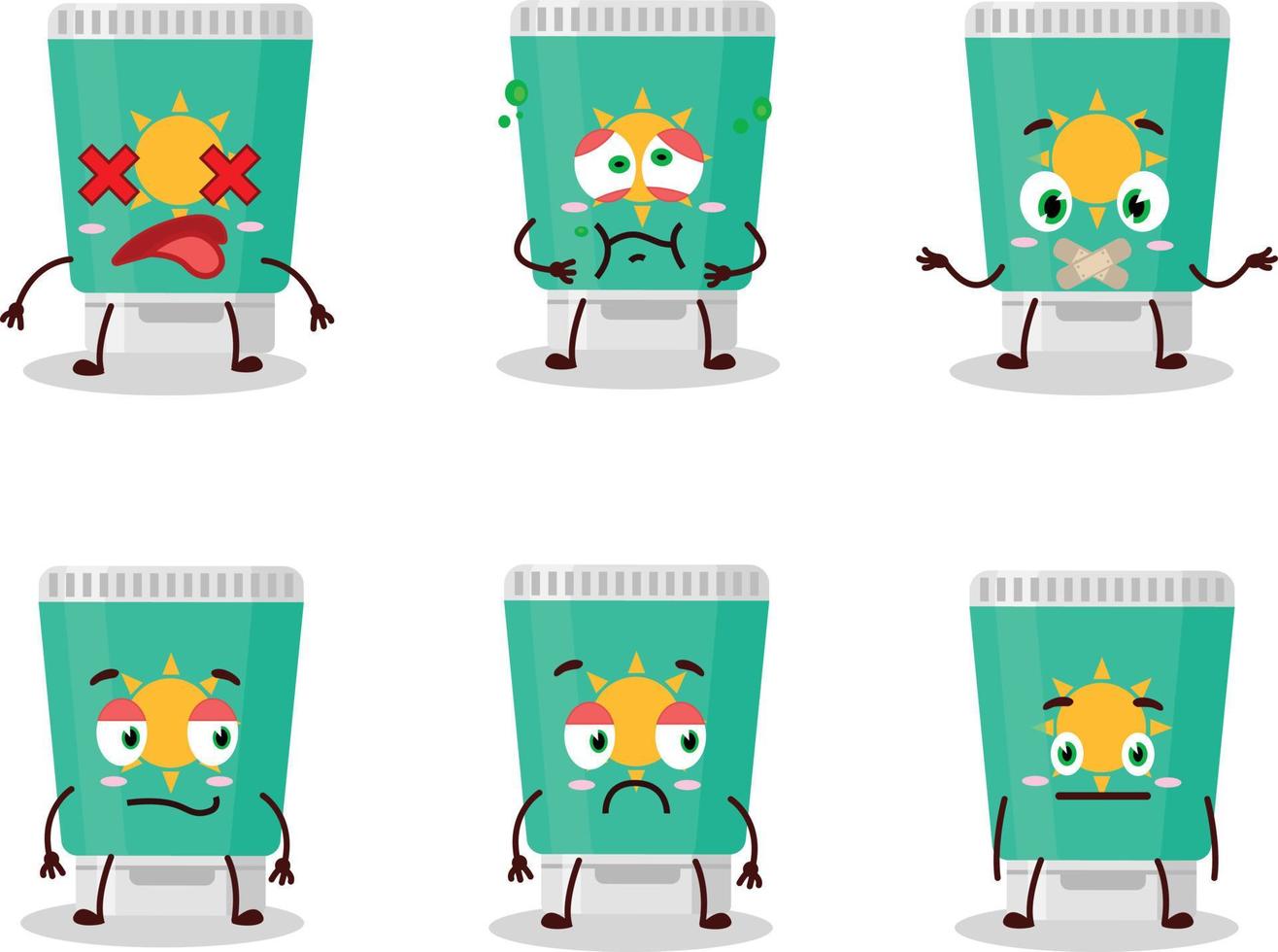 Sunblock cartoon in character with nope expression vector
