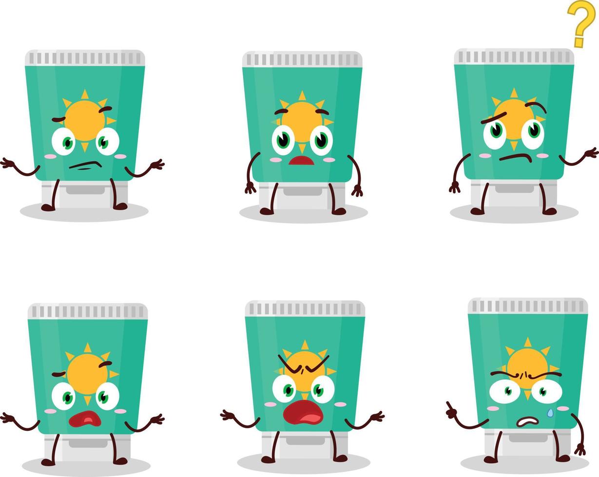 Cartoon character of sunblock with what expression vector