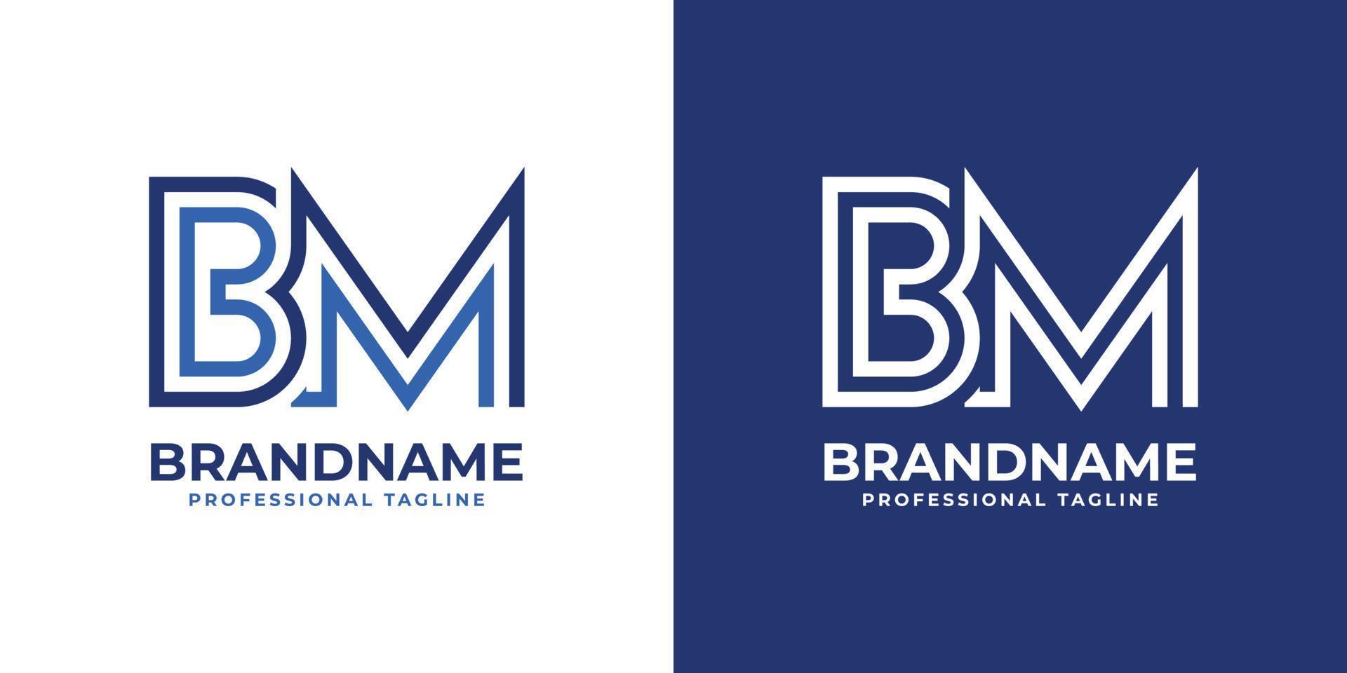 Letter BM Line Monogram Logo, suitable for any business with BM or MB initials. vector