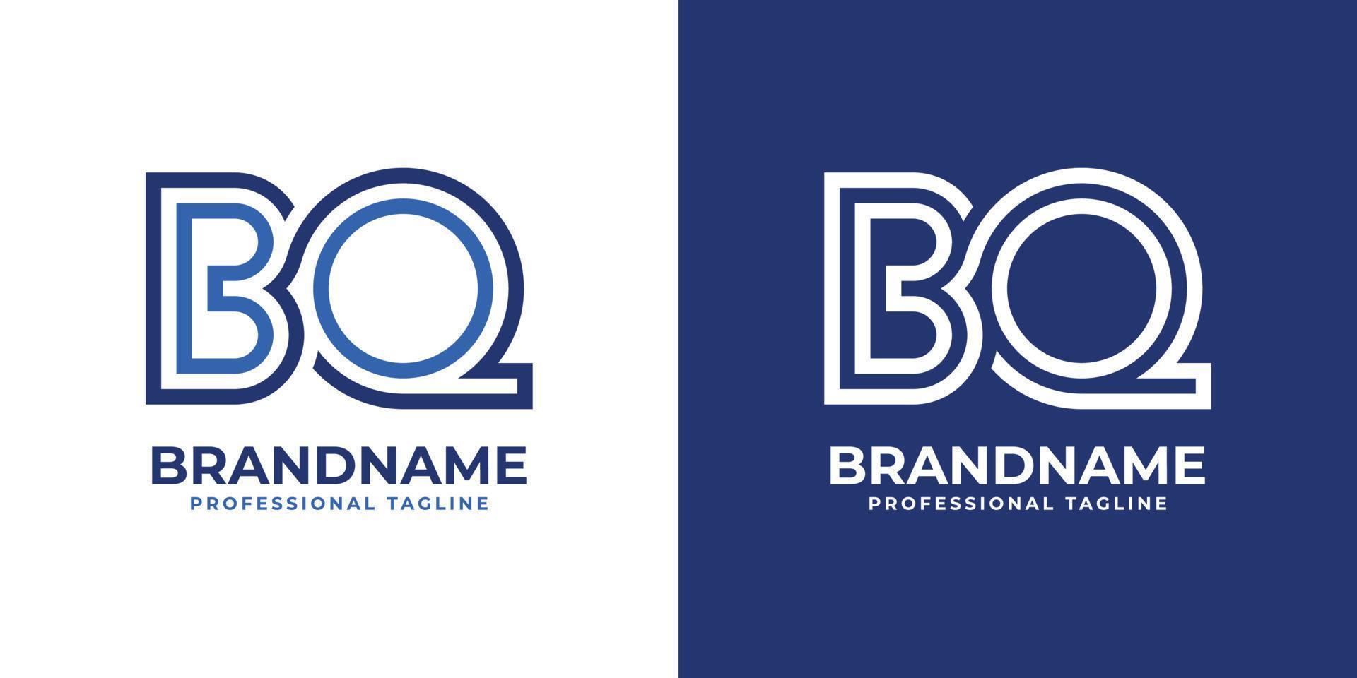 Letter BQ Line Monogram Logo, suitable for any business with BQ or QB initials. vector