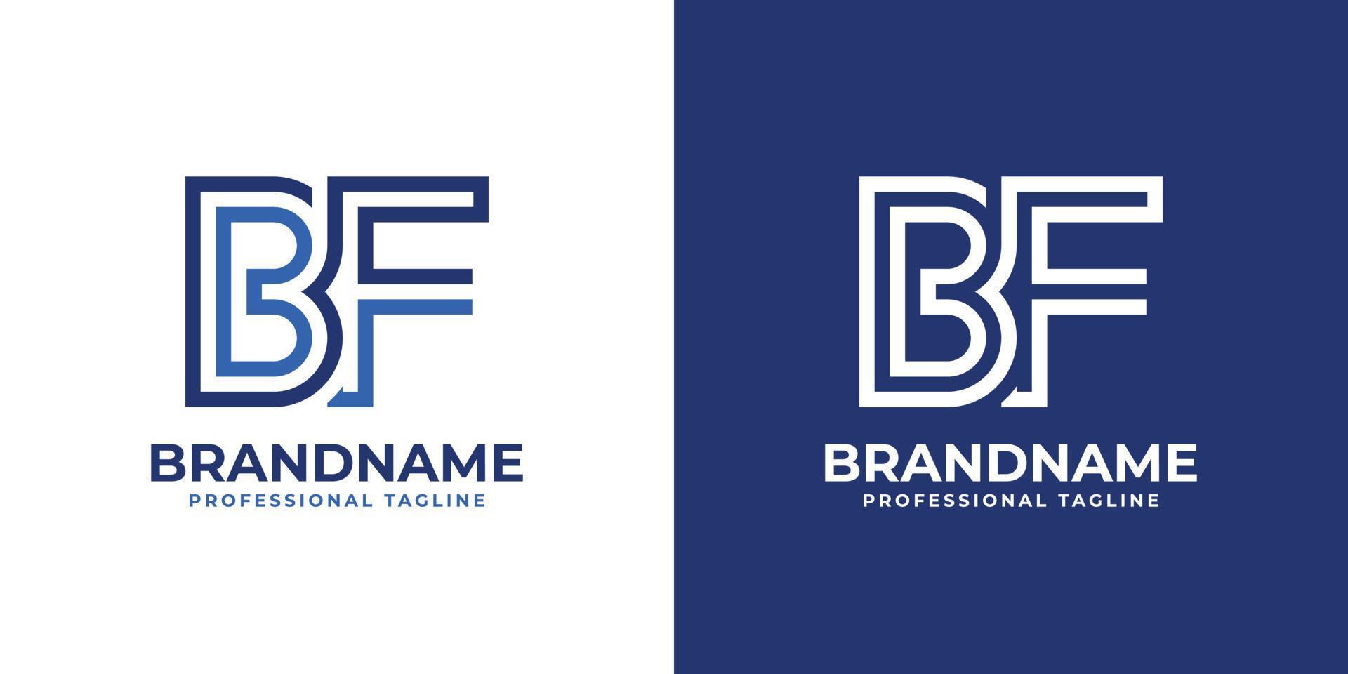 Letter BF Line Monogram Logo, suitable for any business with BF or FB initials. vector