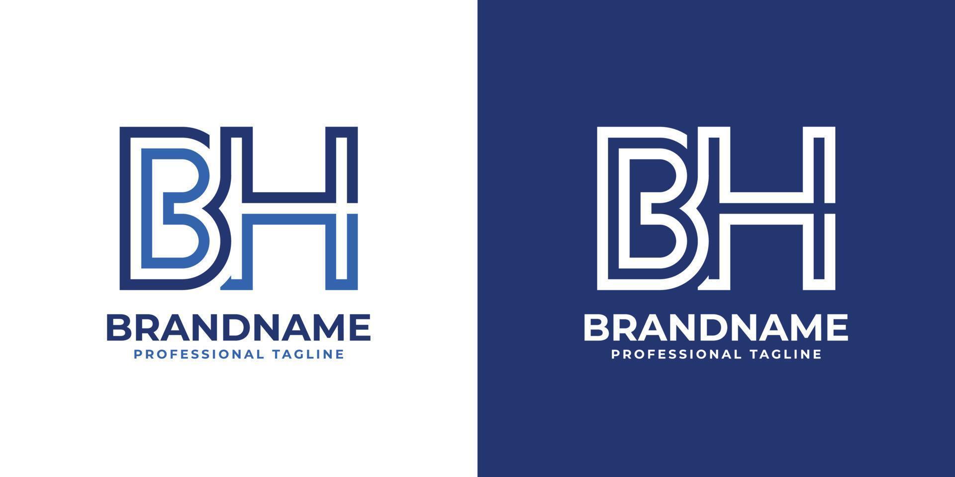 letra bh línea monograma logo, adecuado para ninguna negocio con bh o media pensión iniciales. vector